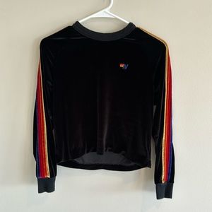 Aviator nation velvet velour sweatshirt top xs